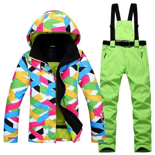 Women Winter Waterproof Suit Sets Snowboarding Coat Winter skiing jacket+Pants