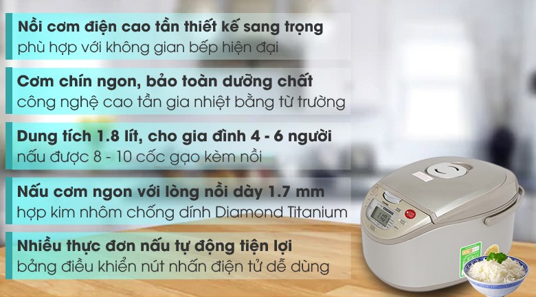 Nồi cơm cao tần Toshiba 1.8 lít RC-18RH(CG)VN