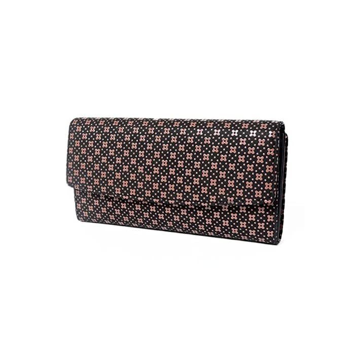 Sealed House Seal Length Wallet [2310 Bundle Black × Pink Flower Great]