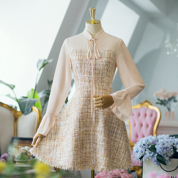 Autumn new tweed dress long-sleeved style popular dress