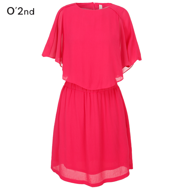 ★★O2nd★★ SK Fashion Casual Dress 50% Sale Original Korea Brand Womens Cool mesh Red Dress Waist Band Skirt Dress - 2MN-2WO92