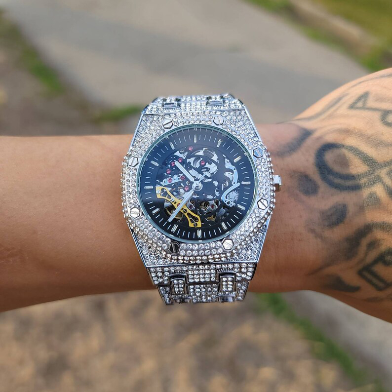 Vvs1 Moissanite Diamond Watch Mens Hip Hop Moissanite Watch
