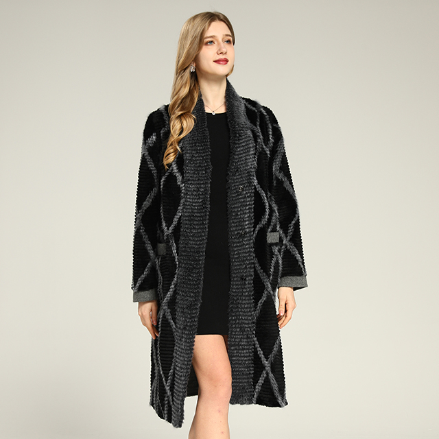Women&#39;s Double-sided Black Mink Fur Coat Winter Warm Real Mink Fur Coat Winter Thickened Warm Clothing Wholesale