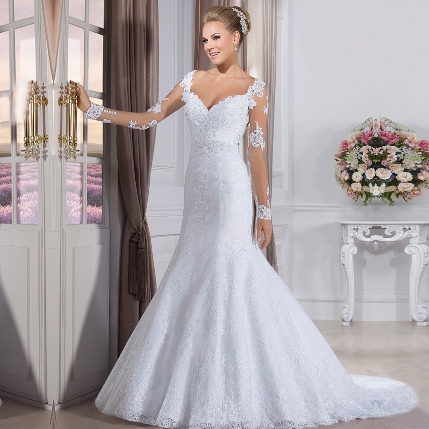 2016 Wedding Dress robe de mariage Wedding Gowns Bridal vestido de noiva Elegant Long Sleeves Weddin