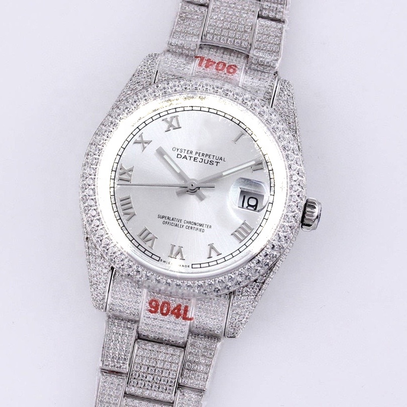 Luxury Iced Out High Quality Stainless Steel Quartz Movement Gold Watches Luxury Men Diamond Watch