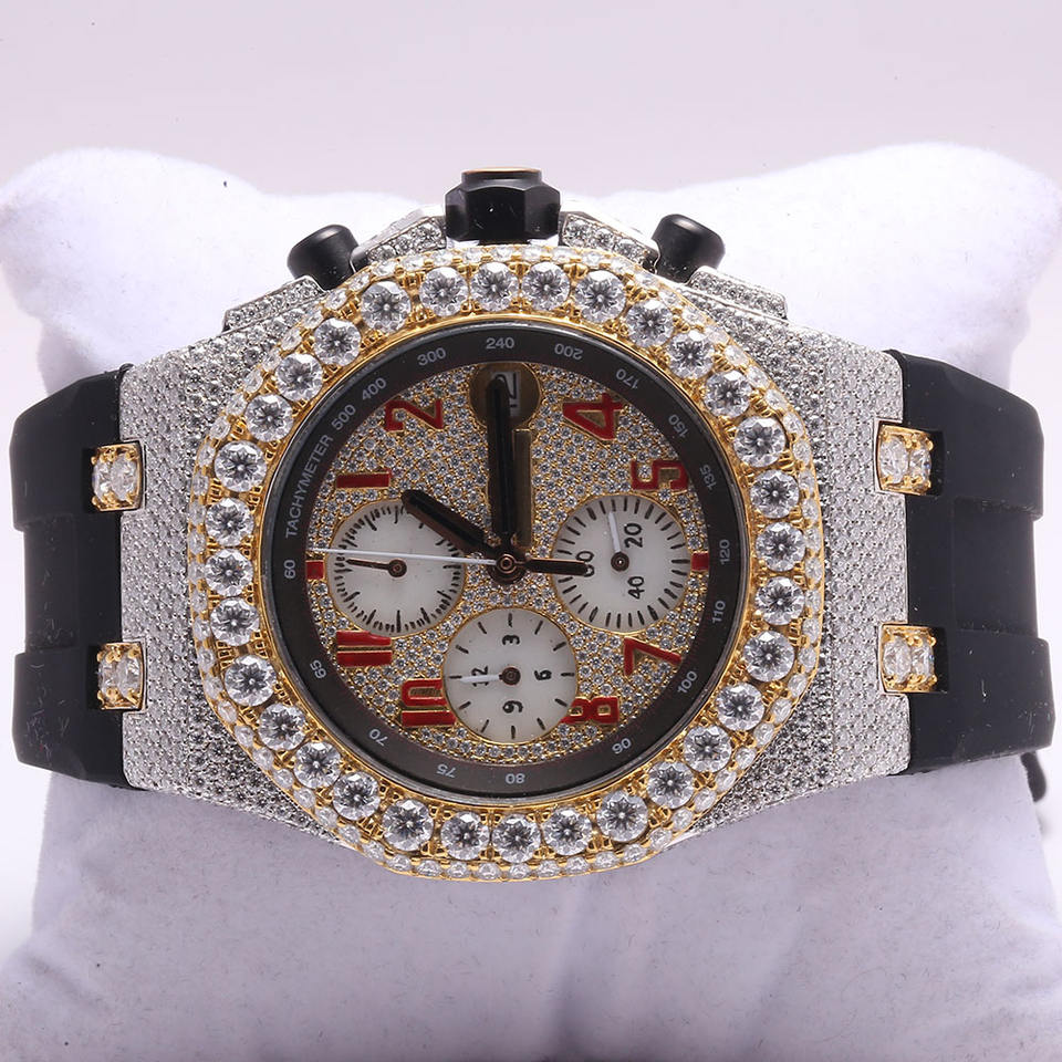 New Arrival Brand Iced Out High Quality Luxury Gold Silver Original Customized Hip Hop Men Moissanite Diamond Wrist Watch